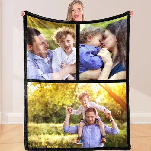 Miniatura 9 de Manta personalizada con fotos, manta personalizada de collage de 8 fotos, manta personalizada con imágenes, para memoria familiar, cumpleaños