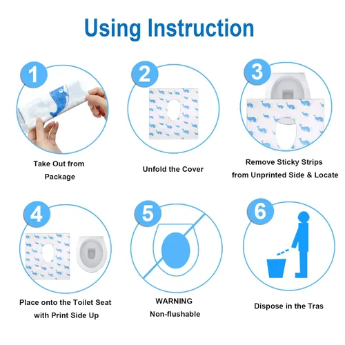Miniatura 7 de Paquete de 20 fundas desechables para asiento de inodoro, fundas desechables extra grandes para adultos, forros de entrenamiento para ir al baño