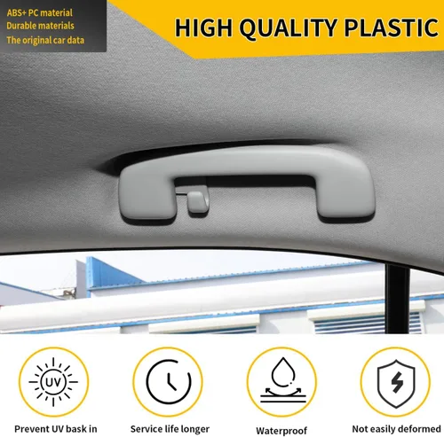 Miniatura 2 de Tirador de techo Mango de agarre interior con gancho compatible con Toyota Corolla Yaris 4Runner Vios Aruis Prius Previa Rav4 EZ - Gris