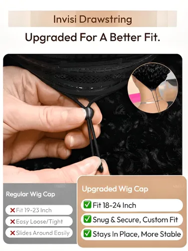 Miniatura 7 de UNICE Peluca de Cabello Humano Black Cherry Loose Wave Bye Bye Knots con Encaje Frontal de 7x5 con Cordón, con Flequillo Enmarcador del Rostro, Pre