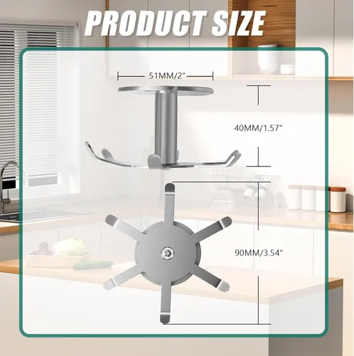Miniatura 2 de Zorfeter Ganchos para utensilios de cocina para debajo del gabinete, estantes de utensilios de acero inoxidable con rotación de 360°, sin Níquel