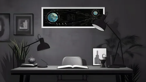 Miniatura 5 de Póster del plan de vuelo del Apolo 11 – Póster espacial de carta de aterrizaje lunar – Arte de pared grande para espacio exterior / decoración