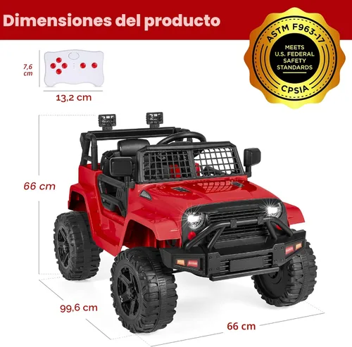 Miniatura 7 de Best Choice Products Camión de juguete para montar de 12 V para niños con control remoto de los padres, suspensión de resortes, luces LED, puerto