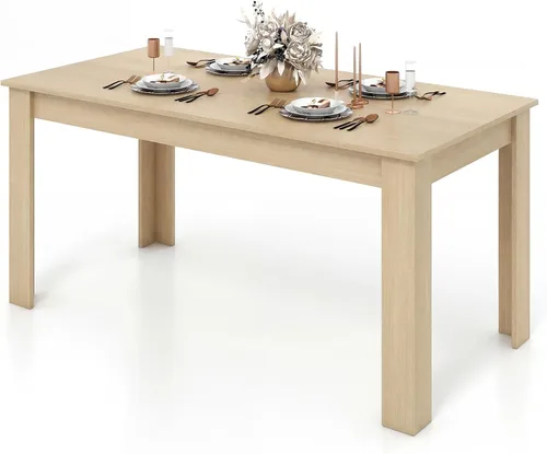 Miniatura 12 de Giantex Mesa de comedor para 6, mesa de cocina rectangular con capacidad de 330 libras, estructura estable, 63 pulgadas de largo x 31.5 pulgadas