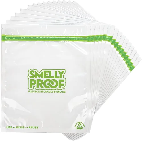 Miniatura 7 de Smelly Proof Bolsas reutilizables para almacenamiento de alimentos diseñadas y MFG, fabricadas en Estados Unidos, aptas para lavavajillas, fáciles