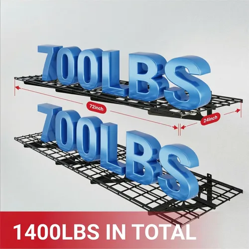 Miniatura 11 de FLEXIMOUNTS Estante de pared de 12 pulgadas por 72 pulgadas, estante de almacenamiento de garaje, estantes flotantes montados en la pared, 1 x 6