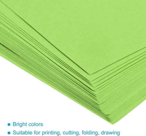 Miniatura 4 de MECCANIXITY 100 hojas de papel de copia de color de 8 1/2 pulgadas, papel de impresora de 2.54 oz/m², verde fluorescente para impresión de oficina