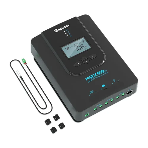 Renogy Rover 30A 12V/24V Auto DC Entrada MPPT Controlador de Carga Solar, Parámetro Ajustable, Pantalla LCD, Regulador de Panel Solar Apto para