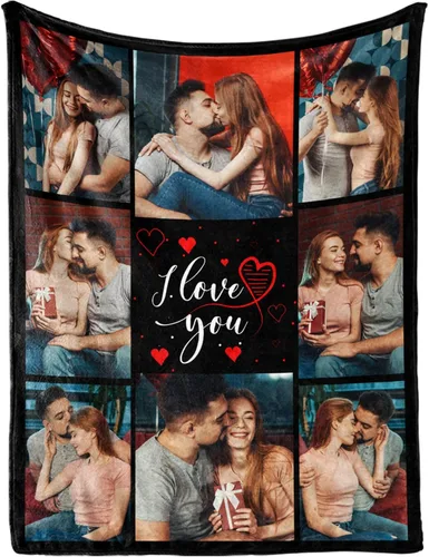 Miniatura 14 de MeMoShe Manta personalizada de felpa con foto para regalo de cumpleaños para novio o novia 40x50 pulgadas, manta personalizada con imagen, regalos