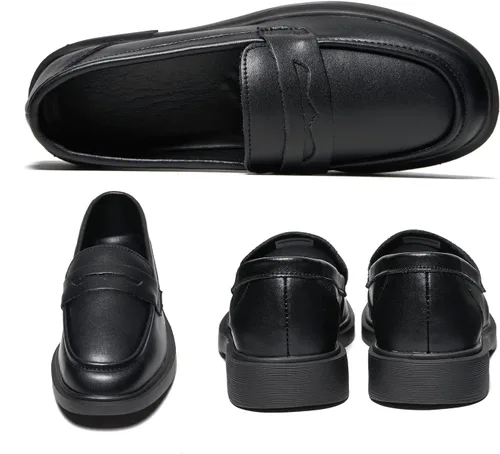 Miniatura 4 de Mocasines para mujer, zapatos elegantes de cuero, cómodos para el trabajo, plataforma gruesa