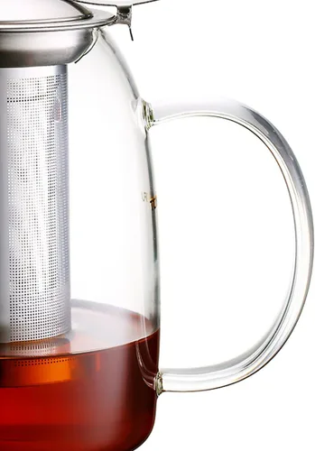 Miniatura 5 de Tetera con infusor para té suelto, tetera de vidrio para estufa, tetera de vidrio de borosilacato transparente con infusor y tapa, resistente al