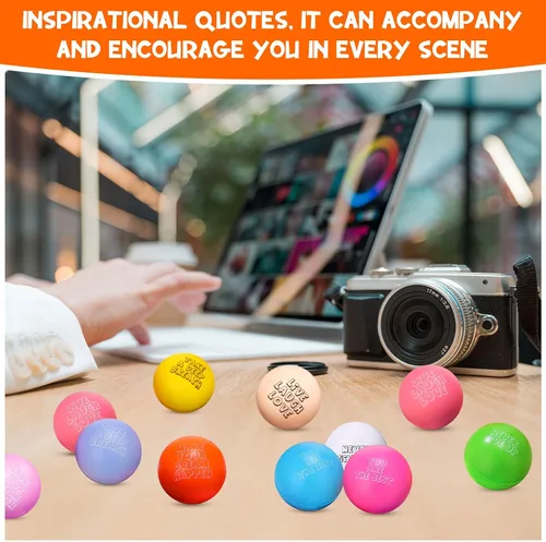 Miniatura 7 de Libima 50 bolas motivacionales para el estrés a granel de 1.57 pulgadas de espuma pequeña colorida con citas inspiradoras para aliviar el estrés