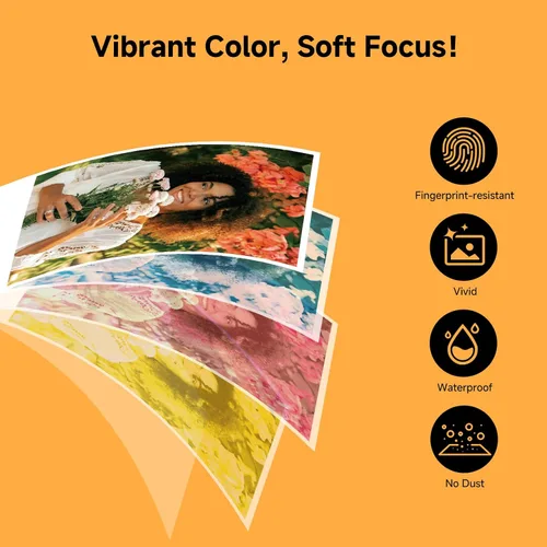 Miniatura 5 de HPRT Cámara de impresión instantánea Z5 e impresora fotográfica, tecnología de sublimación de tinta, 5 efectos de filtro, flash LED, papel