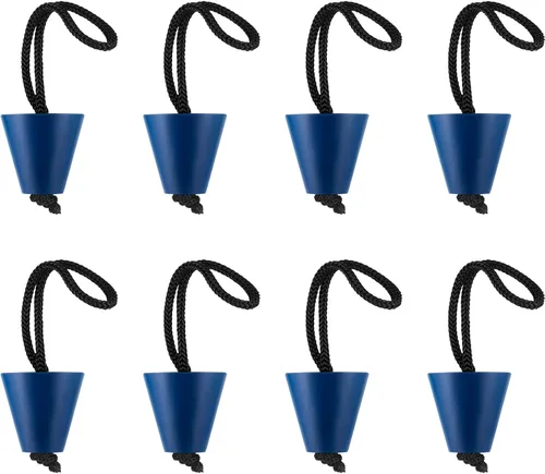 Miniatura 15 de Sumind Kit de tapones universales de silicona para botín de kayak de 1.57 pulgadas, 8 piezas, orificios de drenaje, tapón con cordón para sentarse
