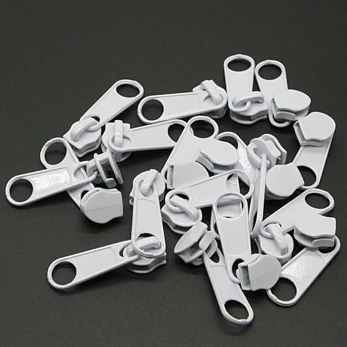 Miniatura 11 de Leekayer 50 tiradores beige #3 para cremalleras de bobina de nailon, deslizadores de cremallera de metal para chaqueta, equipaje, bolsas, bolsas a