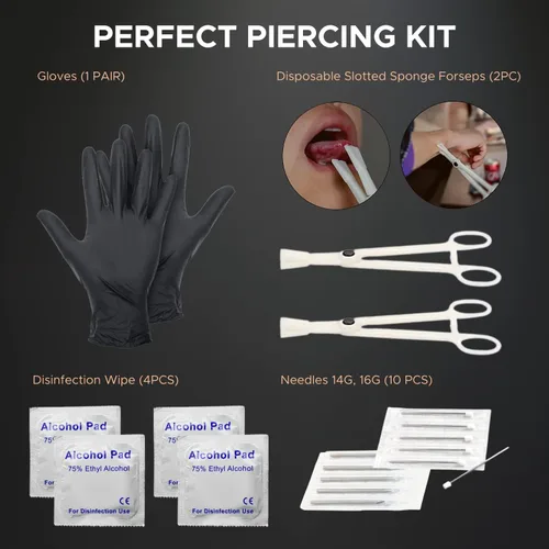 Miniatura 4 de BodyJ4You - Juego de 36 piezas PRO para piercings corporales - nariz, septum, oreja, cartílago, labio, ombligo, trago, ceja - acero quirúrgico 14G