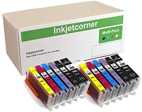 Cartuchos de tinta compatibles de repuesto para impresora 280 281 PGI-280XXL CLI-281XXL para uso con impresoras TS8322 TS8320 TS9120 TS8120 TS8220