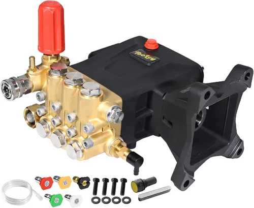 TOOLCY Bomba de Lavado a Presión Max 4000 PSI 4.2 GPM, Bomba de Lavado a Presión Horizontal de 1 Pulgada de Reemplazo para Lavadora Eléctrica a Gas,