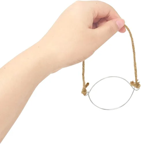 Miniatura 4 de Honbay 6 ganchos para tarros de masón, anillo de metal con mango de cuerda de cáñamo para tarros de boca regular