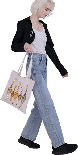 Miniatura 7 de G2TUP Bolsa de mano de jirafa amantes de la jirafa bolsa de comestibles reutilizable jirafa animal regalo de cumpleaños Bolso de mano jirafa
