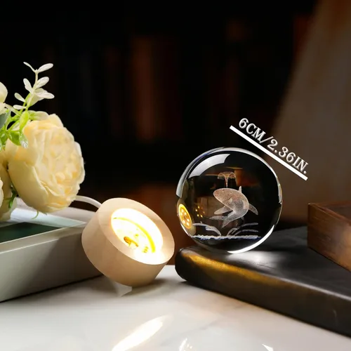 Miniatura 3 de Bola de cristal 3D, ballena y tiburón, regalos para mujeres y hombres, decoración de tiburón ballena, pisapapeles, regalos de cumpleaños, ballena