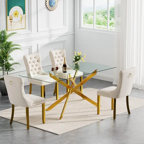Miniatura 67 de HomVent Juego de mesa de comedor redonda de vidrio de 3 piezas, juego de mesa de comedor de vidrio templado para 2 mesas de cocina con 2 sillas