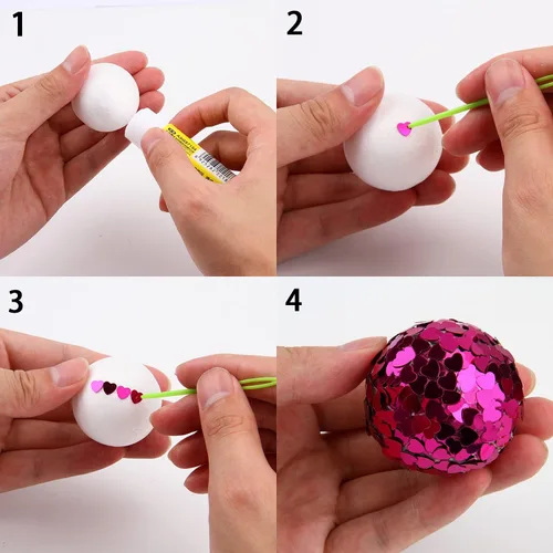 Miniatura 5 de LOMIMOS 100 bolas de espuma de 7 tamaños, bolas blancas surtidas para artes y manualidades, proyectos escolares, suministros de fabricación