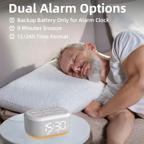Miniatura 2 de Máquina de sonido con 30 sonidos relajantes, máquina de ruido blanco, luz nocturna de 12 colores para bebés, adultos, niños, máquinas de dormir, 36