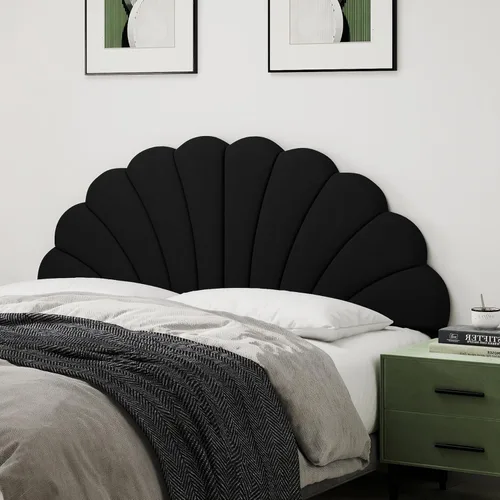 Befurtori Cabecera Solo Tamaño Queen, Cabecera de Pétalo para Montar en la Pared Tamaño Queen/Matrimonial para Cama Ajustable Tapizada en Terciopelo