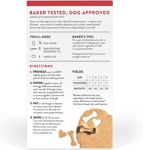 Miniatura 3 de King Arthur Mezcla de galletas para perros, caldo de hueso de res y zanahoria, golosinas caseras para perros, 12 onzas