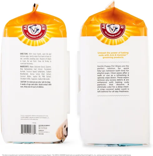 Miniatura 5 de Arm & Hammer Toallitas de aseo para perros - Toallita desodorizante natural para mascotas con coco - Artículos esenciales y suministros de viaje