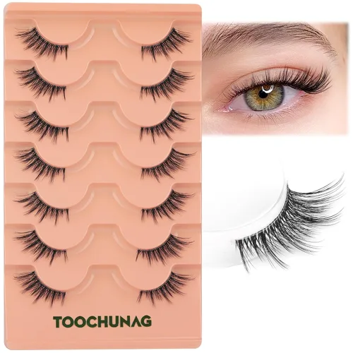 Miniatura 9 de Kit de Pestañas Naturales con Pegamento para Pestañas, Pestañas Postizas 3D, Finas, de Ojo de Gato, de 12mm, Cortas, con Pegamento para Pestañas