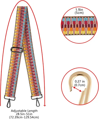 Miniatura 155 de ZOOEASS Hebillas de níquel Correa ancha para el hombro ajustable de repuesto para cinturón de pistola, hebilla de guitarra estilo bandolera