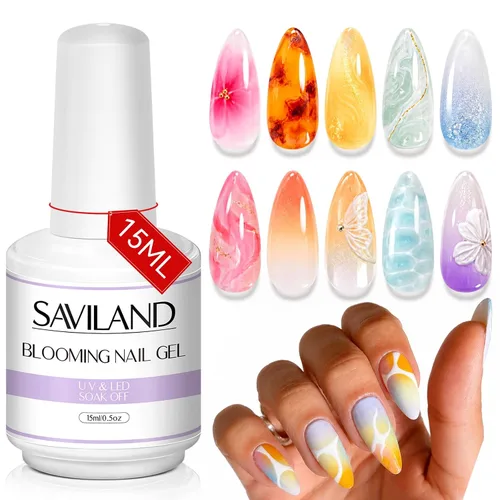 Saviland Juego de pinceles de acrílico para uñas, cepillo de acrílico para polvo de acrílico con mango de brillo líquido # Tamaño 6