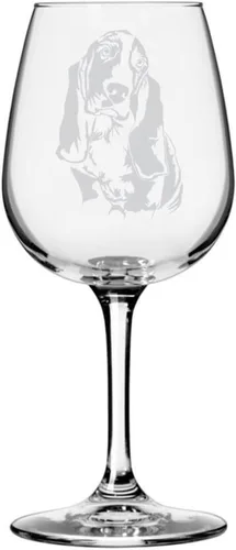 Miniatura 202 de Copa de vino de 12.75 onzas con diseño de perro grabado