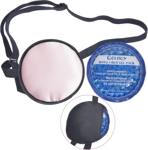Miniatura 14 de Parches refrescantes para ojos hinchados, parche de ojo de hielo de seda pura, máscara de un solo ojo, cubierta médica de un solo ojo, terapia fría