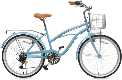 Miniatura 2 de ACEGER Girls Bike with Rattan Basket for 10+ Years, 24" 26" 1 & 7 Speed Comfort Commute Bicycle, Included Dual Brakes & Seat Rack, Adjustable