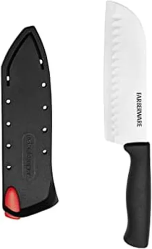 Miniatura 8 de Farberware Edgekeeper – Cuchillo de carnicero de 15 cm con cubierta autoafilable, cuchillo de cocina de acero inoxidable de alto carbono con mango