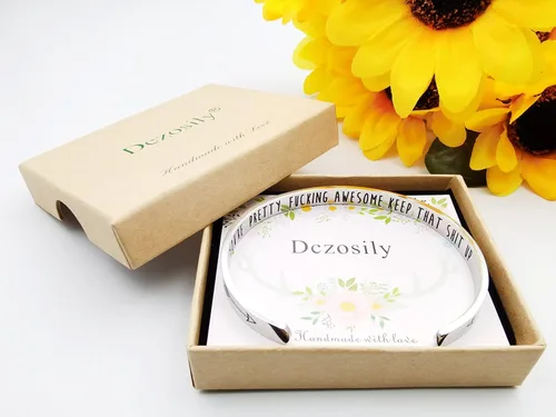 Miniatura 61 de Pulseras inspiradoras para mujer, joyería de acero inoxidable, con refranes, pulsera motivacional con mensaje oculto, pulseras grabadas para mejor