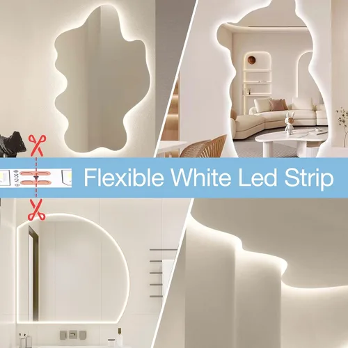Miniatura 7 de Tira de luces LED blancas de 20 pies con control remoto, tira de luz LED regulable de 6500 K de 12 V, 360 luces LED flexibles para dormitorio
