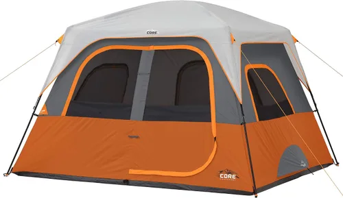 Miniatura 10 de CORE Tienda de campaña para camping familiar Tienda de campaña portátil para 4 personas y 6 personas con bolsa de transporte para acampar al aire