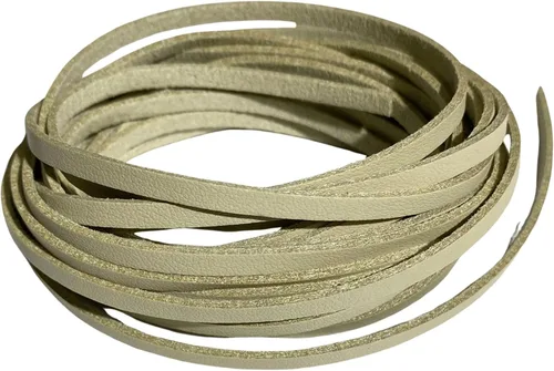 Miniatura 6 de Cordón de cuero plano de 0.157 pulgadas, 5+ yardas (16.4 ft), cuerda trenzada para fabricación de joyas, cordones de cuero para zapatos, arte