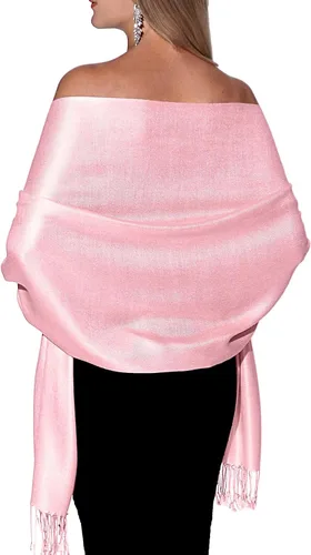 Miniatura 49 de Pashminas, chales y mantones para usar con vestidos de noche y en bodas, grandes y suaves