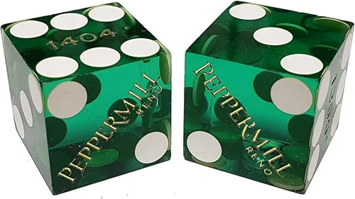 Miniatura 14 de Cyber-Deals Amplia selección de dados de 0.748 in pares de dados auténticos Nevada Casino TablePlayed dados Harveys Lake Tahoe púrpura pulido