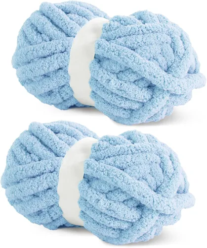 Miniatura 26 de HOMBYS Hilo de Chenille Grueso Carbón para Crochet, Hilo Grueso Espeso y Esponjoso para Tejer, Hilo Súper Grueso para Tejer Mantas a Mano, Hilo