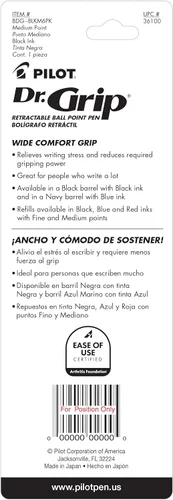 Miniatura 2 de Pilot Dr. Grip Bolígrafo retráctil de punta redonda, Negro