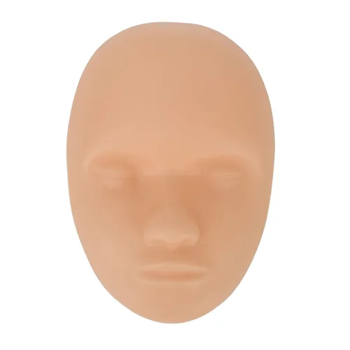 Miniatura 9 de Cabeza de piel de práctica, base de soporte de piel de entrenamiento facial, piel falsa de silicona para maquillaje permanente, entrenamiento