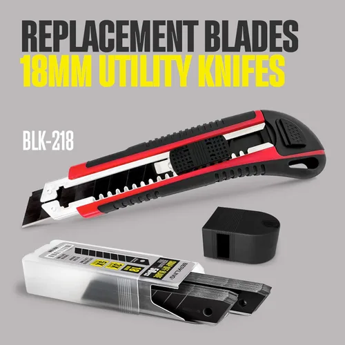 Miniatura 5 de Berkling Hojas de Cuchillo Utilitario de 18mm, 50 PIEZAS Acero SK2H Negro 3 Veces Más Filas y 5 Veces Más Duraderas que SK5 Compatibles