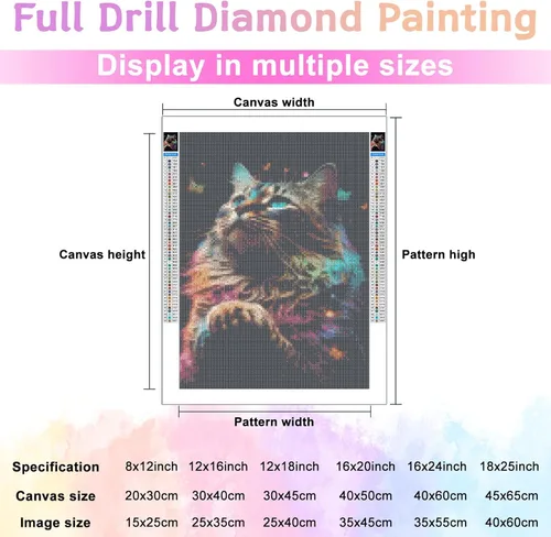 Miniatura 5 de CoHraeu Kits de pintura de diamantes 5D para principiantes, adultos y niños, kits de arte de diamantes de gato y mariposa para regalos
