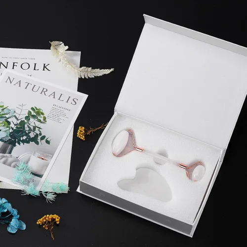Miniatura 7 de Rodillo de jade para cara, masajeador facial para el cuidado de la piel, herramientas faciales Gua Sha para cara, cuello, ojos, reduce la hinchazón